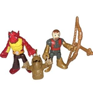 IMAGINEXT LIZARDMAN FIGURE CASTLE Knights Shield  FISHER PRICE Lot